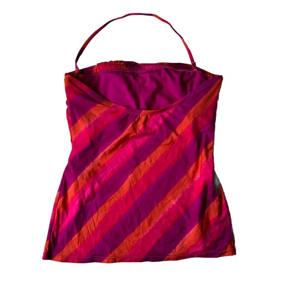 lauren ralph lauren halter tankini top Striped Size 12 New with Tags - Picture 2 of 11